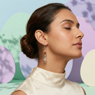 Hridayum  Rose Quartz Rudraksha Earrings_RQE03