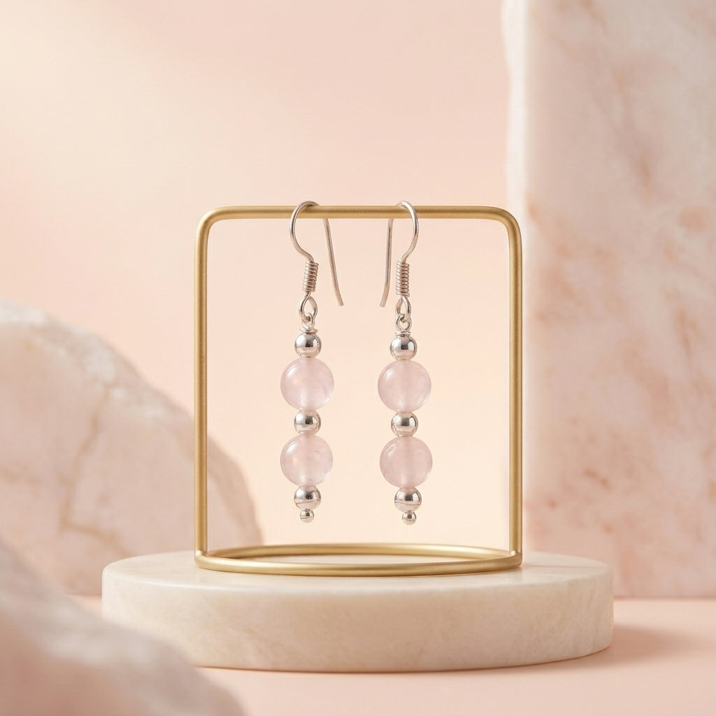Blush Rose Quartz Earrings_RQE02