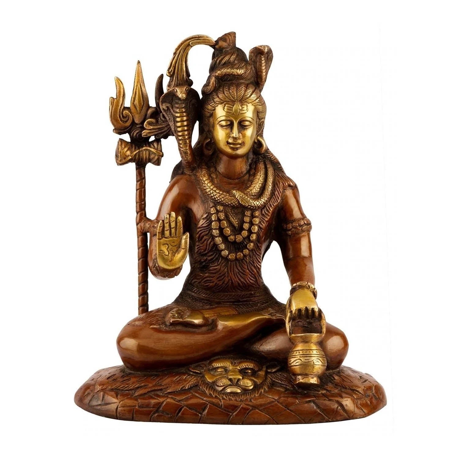 Brass Lord Shiva Idol With Brown Polish Shbs137