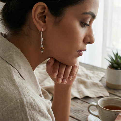 Rustic Amber Jasper Earrings_ER36
