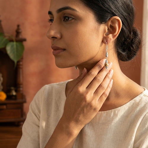 Rustic Amber Jasper Earrings_ER36