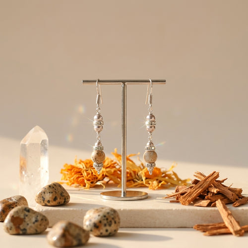 Rustic Amber Jasper Earrings_ER36