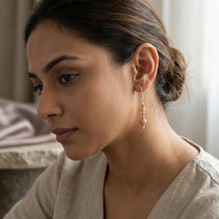 Peach Solar Sunstone Earrings_ER14