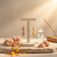 Peach Solar Sunstone Earrings_ER14