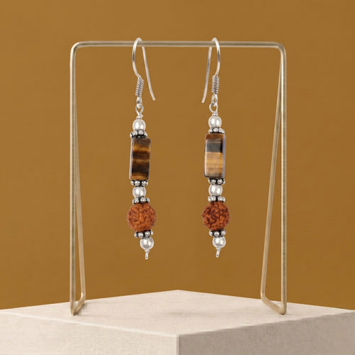 Fireline Rudraksh Tiger Eye Earring_TE05