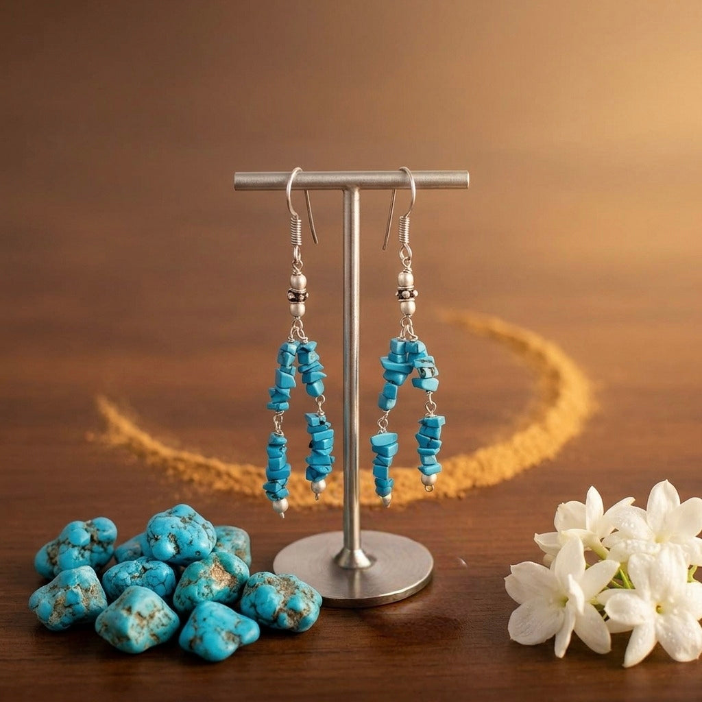 Oceanelle Turquoise Chips Earrings_TE06
