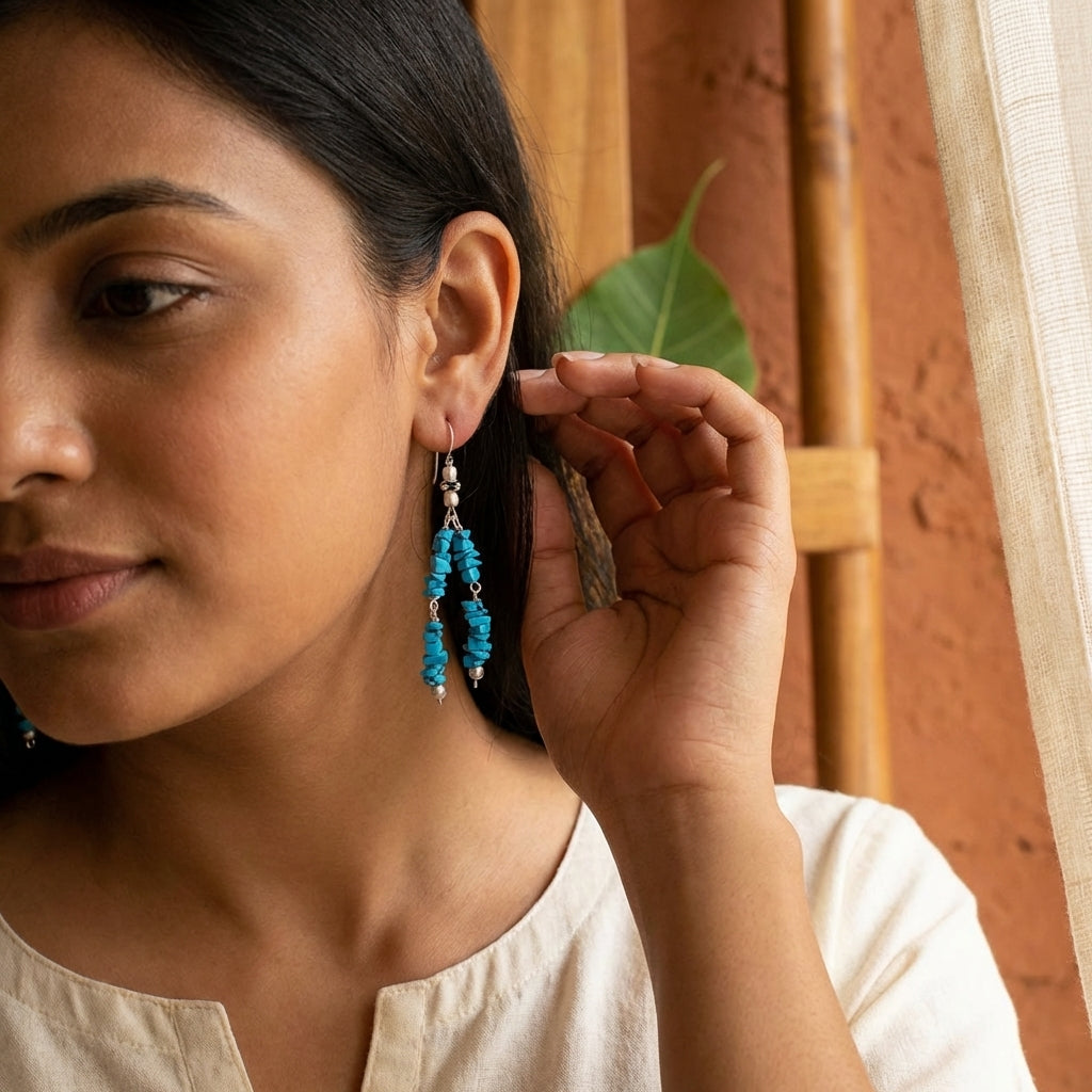 Oceanelle Turquoise Chips Earrings_TE06