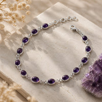 Silver Plated Amethyst Bracelet/Anklet