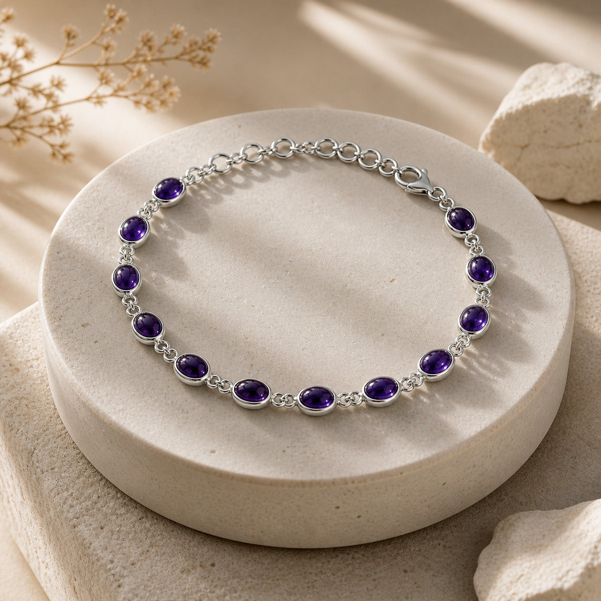 Silver Plated Amethyst Bracelet/Anklet