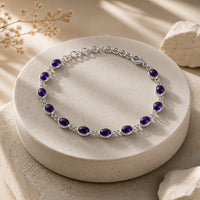 Silver Plated Amethyst Bracelet/Anklet