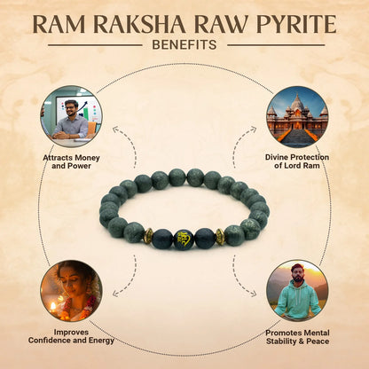 Raw Pyrite Bracelet with Ram Bead