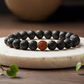 Divine Rudraksha Bracelet With Lava Stone