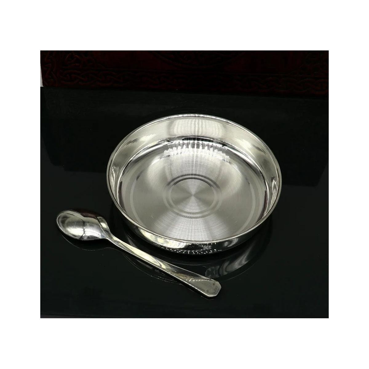 999 fine solid silver Tray or plate, silver vessel, silver baby utensils set, silver puja article, gifting utensils