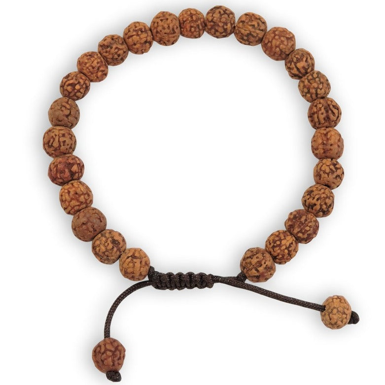 5 Mukhi Rudraksha Wrist Adjustable Bracelet for Meditation (Plain)