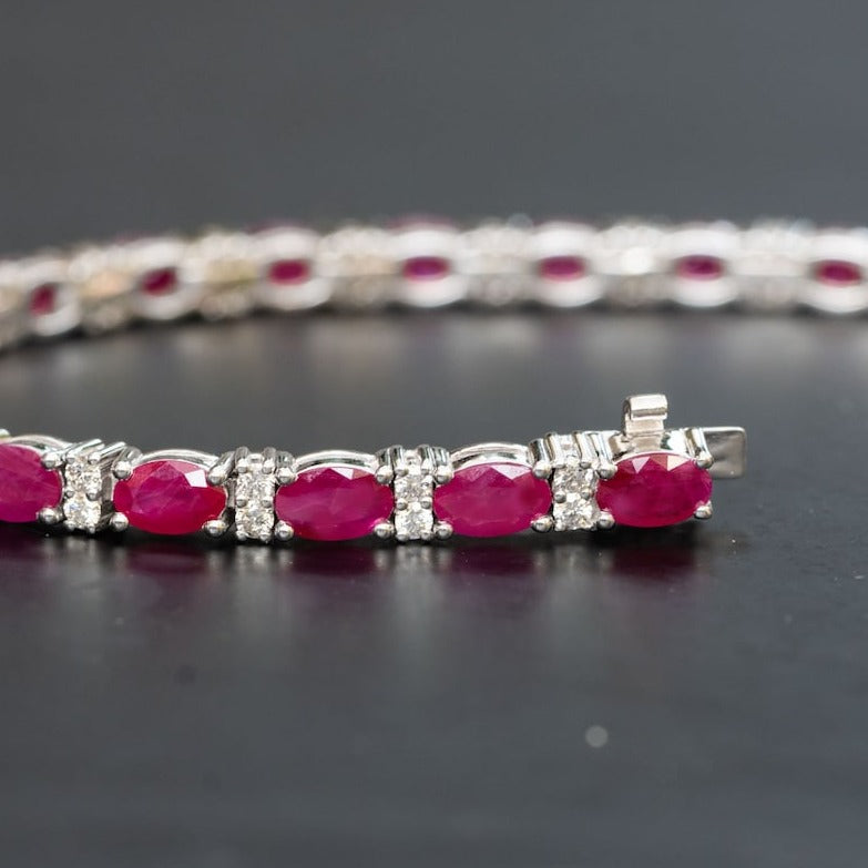 Ruby bracelet for women, wedding jewelry, Anniversary Gift, birthday Gift for wife