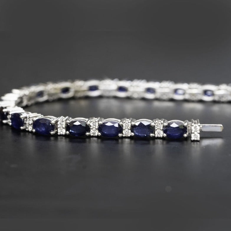 Sapphire Gemstone bracelet for women, wedding jewelry, Anniversary Gift, birthday Gift for wife