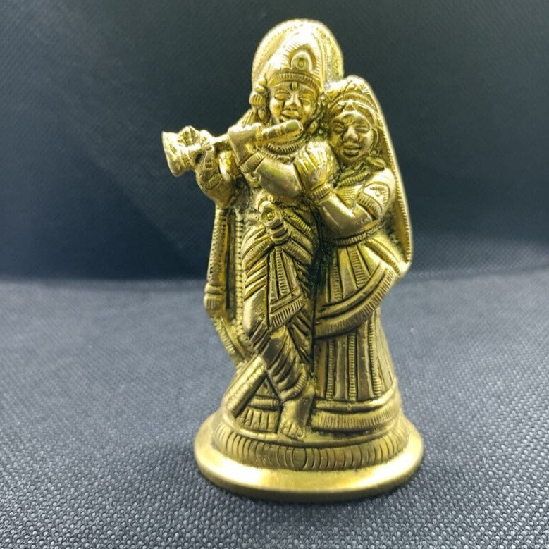 Super Fine Quality Pure Brass Radha Krishna Gold Idol Statue, Goddess Radha Krishna Idol , God of wealth, fortune, love and beauty