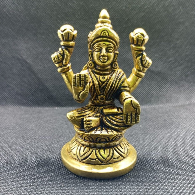 Super Fine Quality Pure Brass Laxmi Idol Statue,  Goddess Lakshmi Idol Hindu Laxmi Statue , God of wealth, fortune, love and beauty