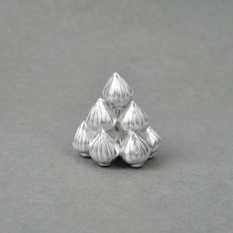 Handcrafted Silver Modak Set - 11 Adjoined Pieces in 92.5% Purity for Special Occasions