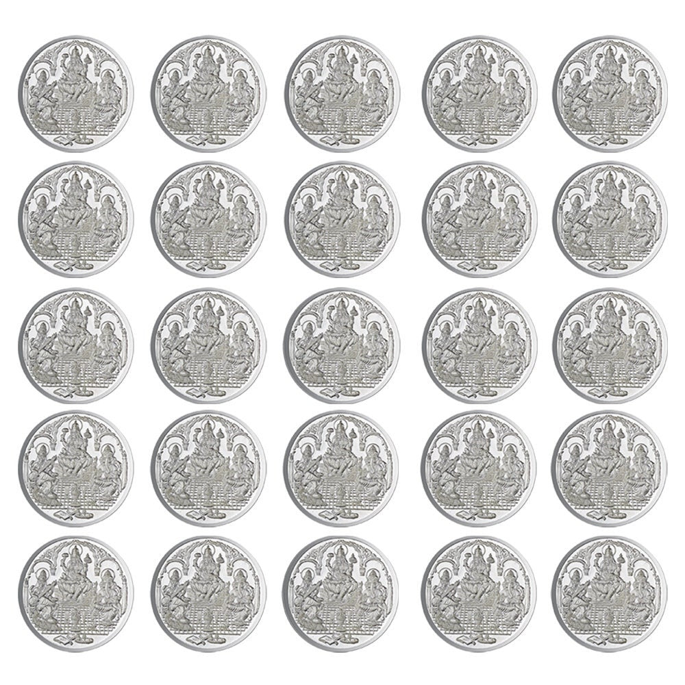 Trimurti Coin In Pure Silver 999 Religious Coin 5 Grams Set Of 50 Coins