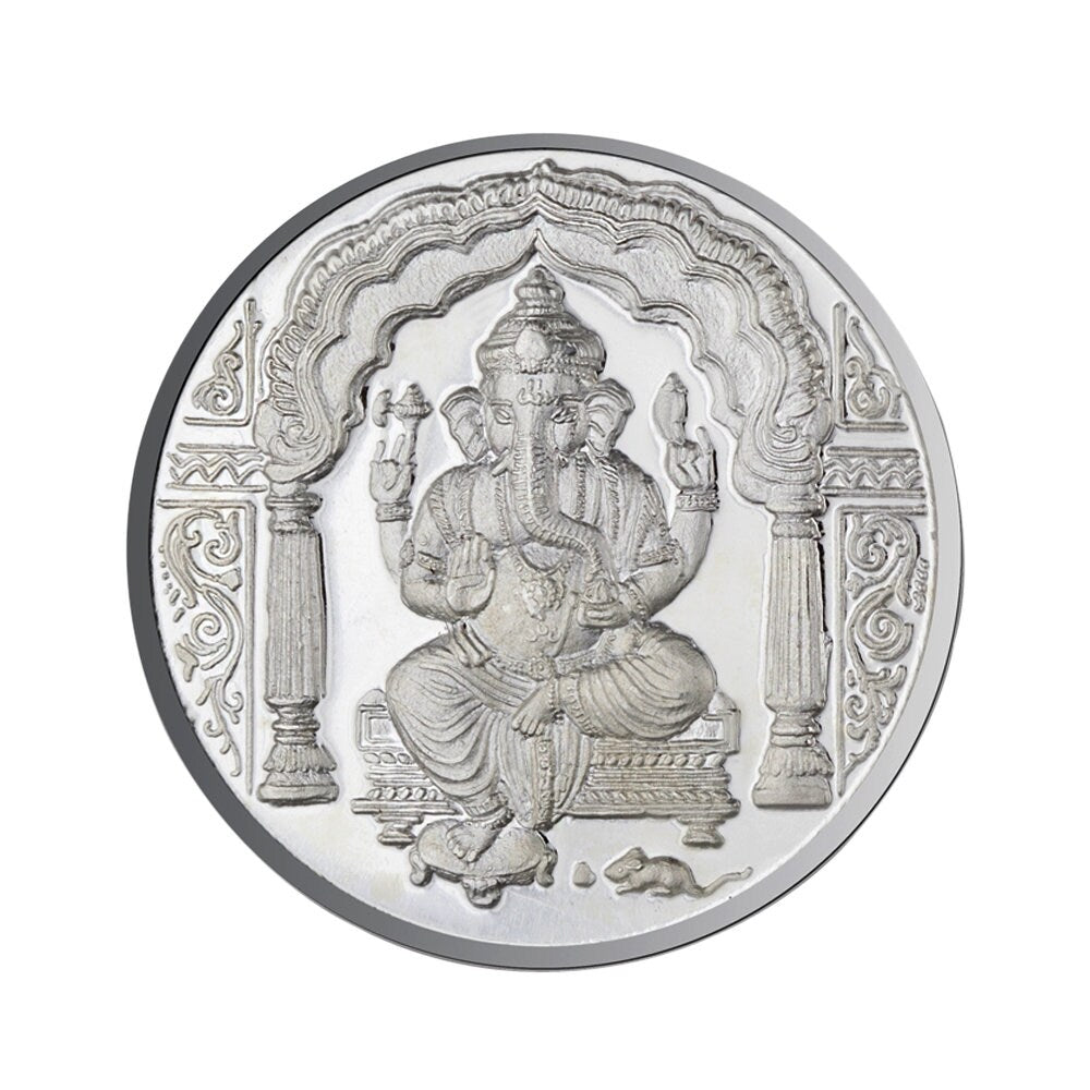 Lord Ganesh Coin In Pure Silver 999 Religious Coin 25 Grams