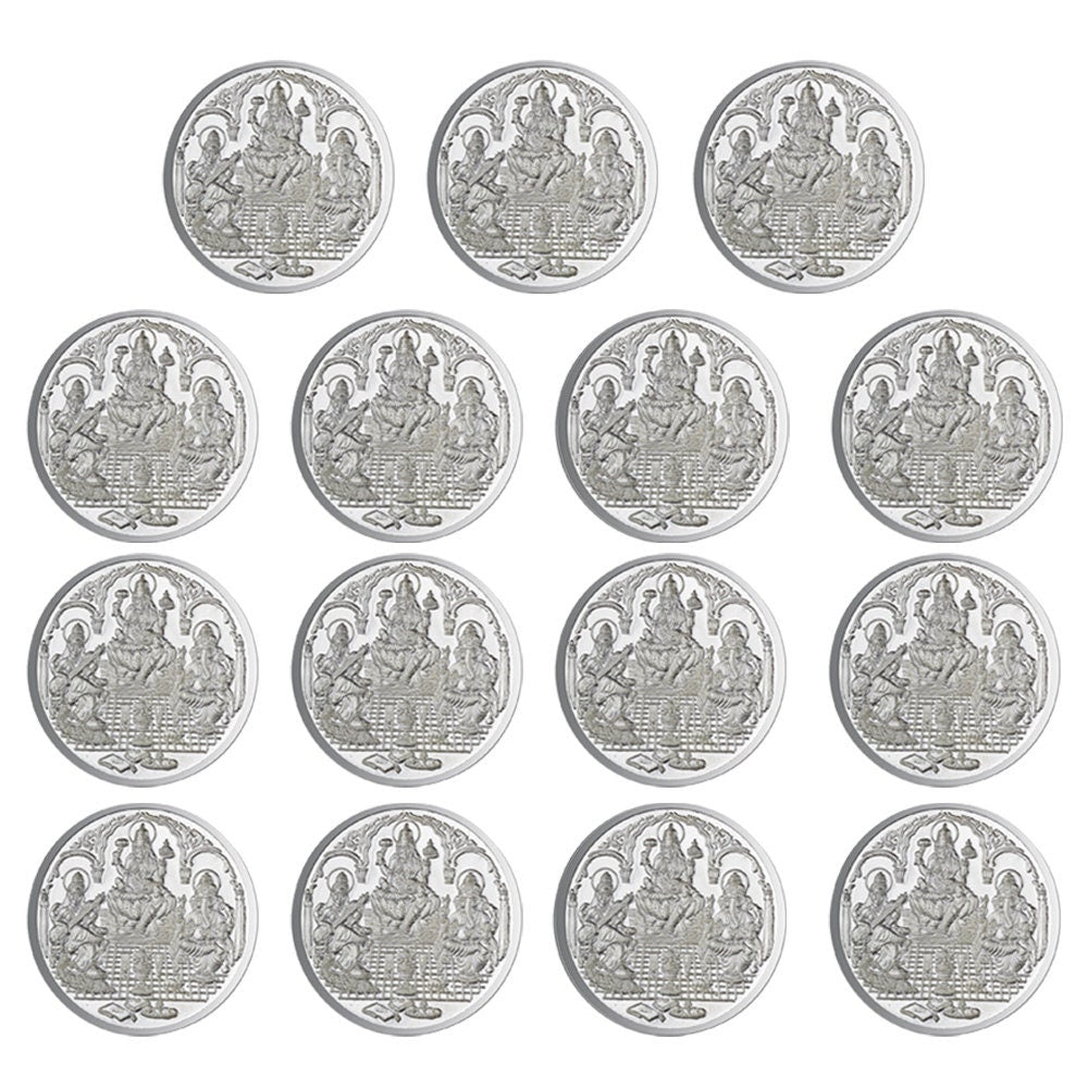 Trimurti Pure Silver 999 Religious Coin 2.5 Grams Set of 15 Religious Coin