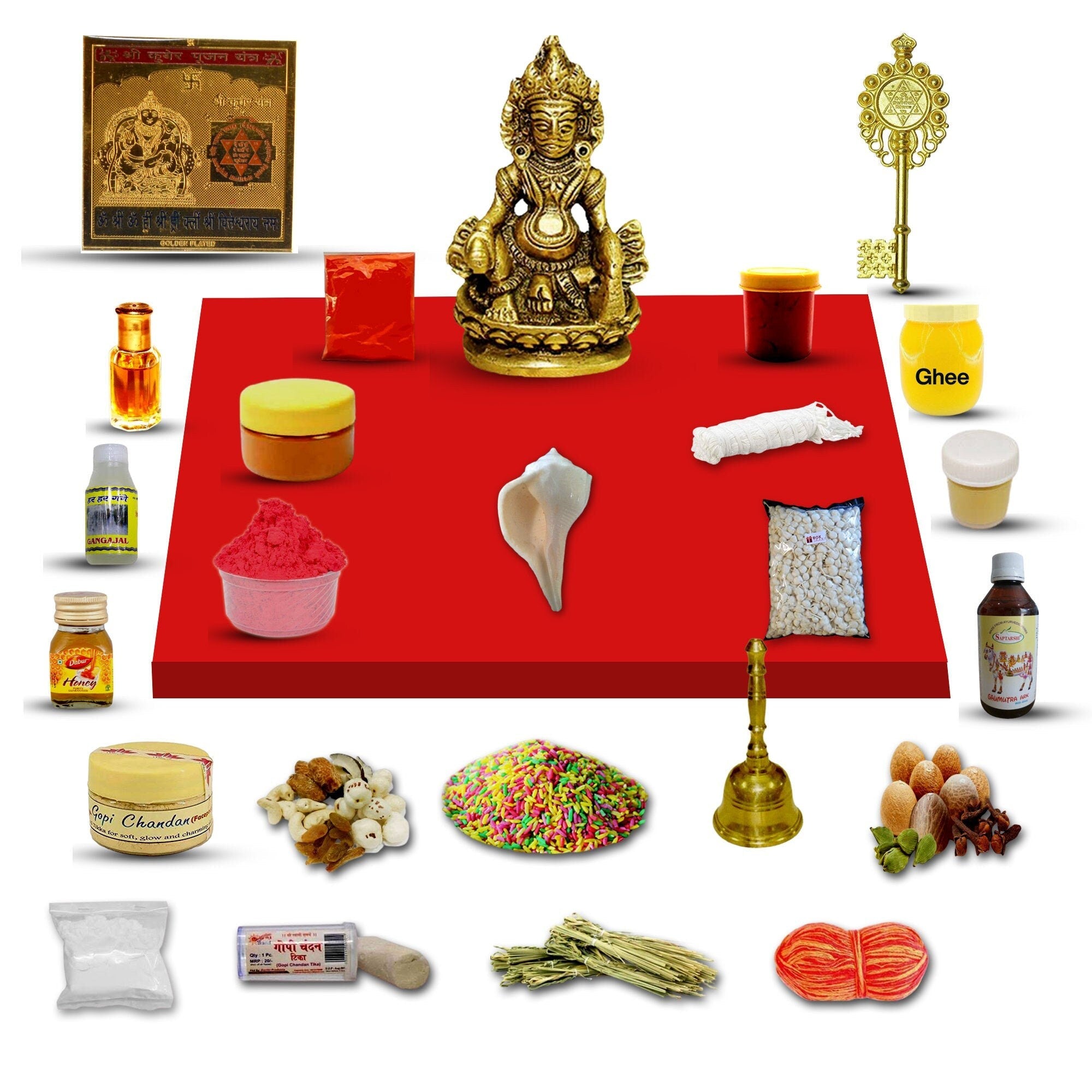 Lord Kuber Puja Kit / Kuber Poojan Samagri For Pooja Hindu Religion Festival