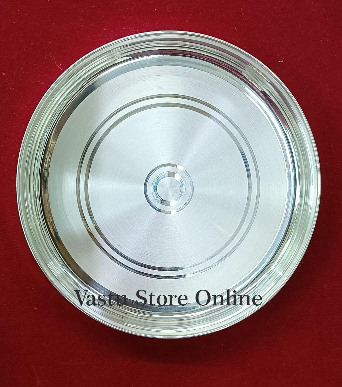 999 Fine Pure Silver Handmade solid Plan Thali, Plate/ Tray for Prasad, baby food - 8 Inch approx 200+ gram approx