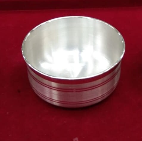 999 fine solid silver handmade small bowl for baby or temple puja, pure silver vessels, silver utensils