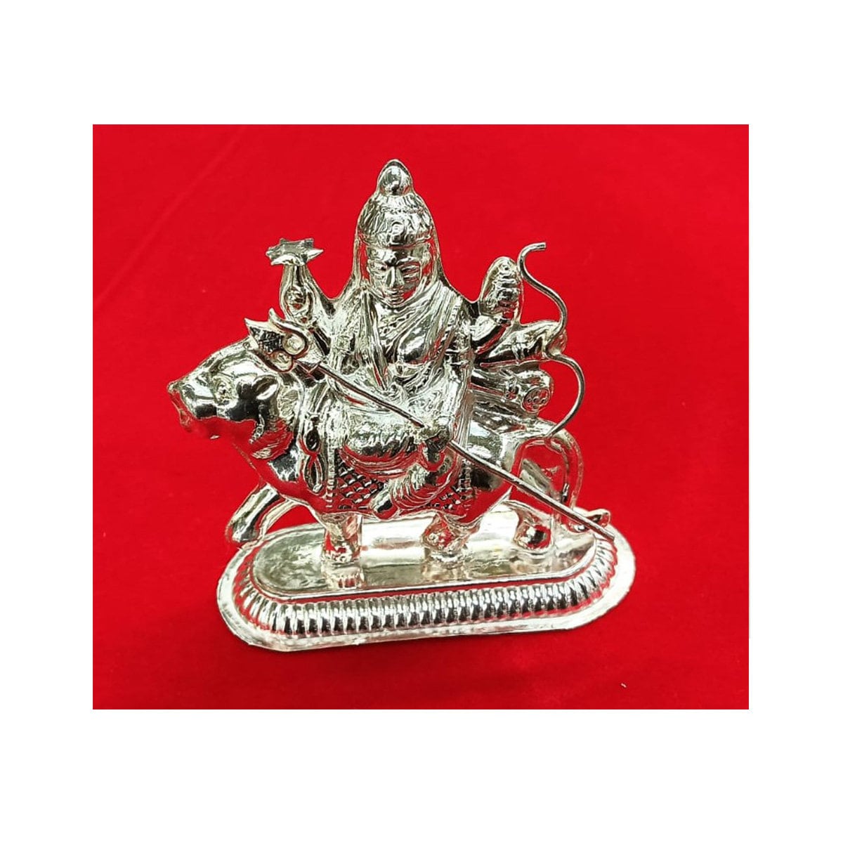 Pure Silver Durga Idol for Worship, Home Temple Usage of Maa Durga Idol in Pure Silver Small to Medium Size for Vastu and Pooja, Gifting