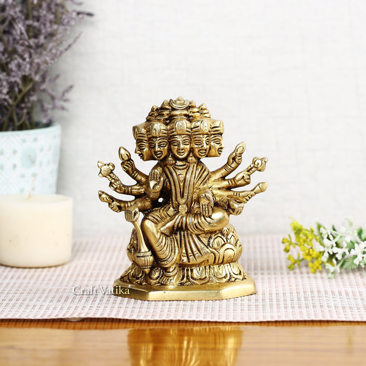 Hindu Goddess Statue Of Gayatri Maa Brass Worship Idol Gdbs101