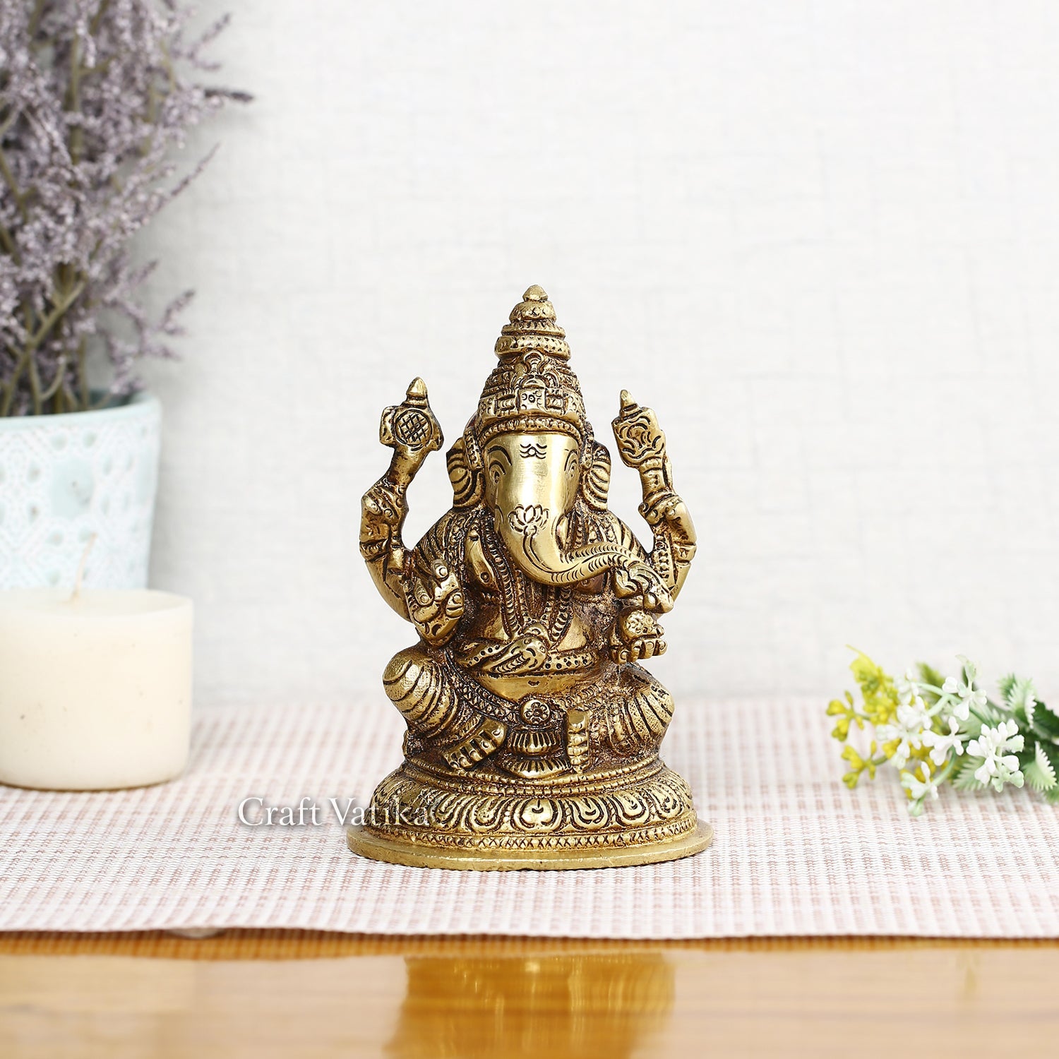 Brass Ganpati Idols Statue For Home Pooja Gbs242