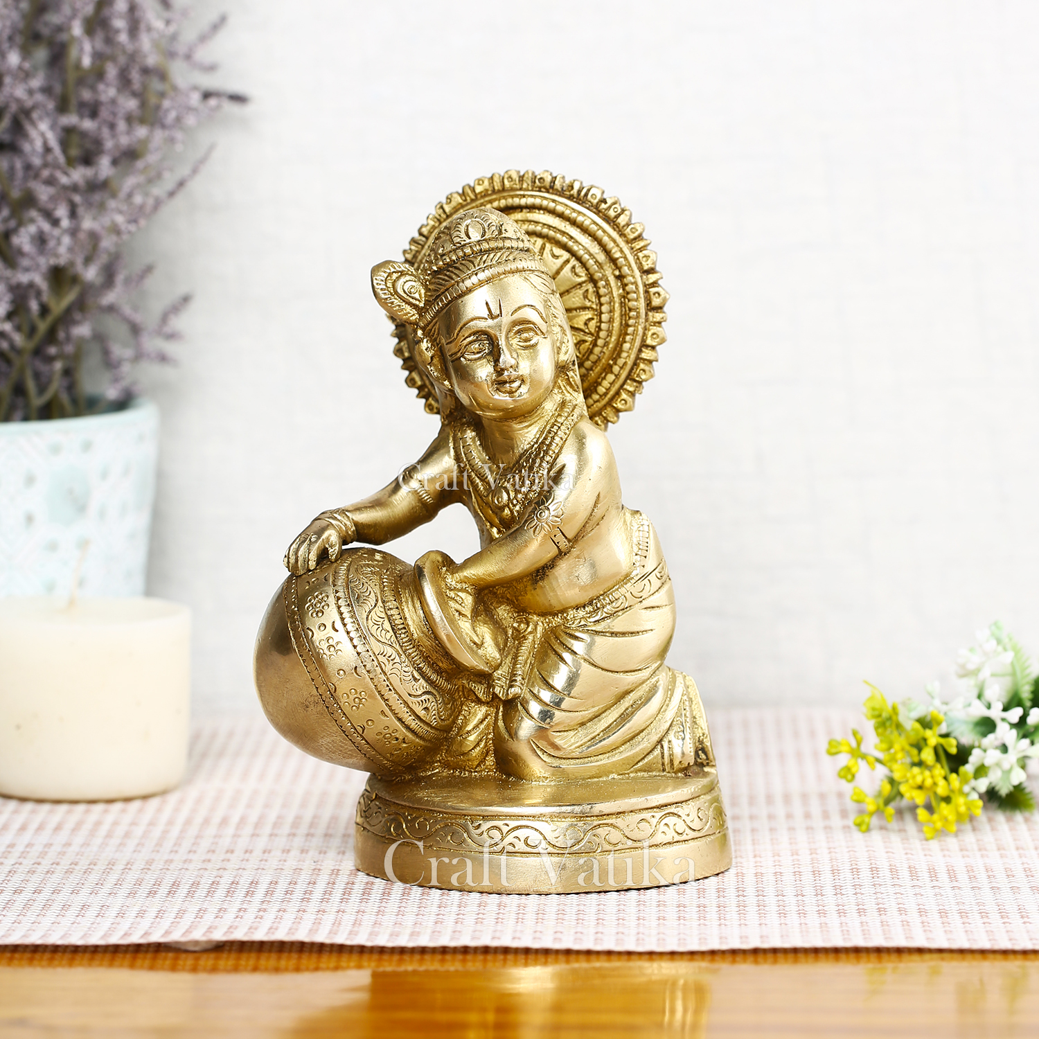 Baby Krishna Laddu Gopal Brass Idol